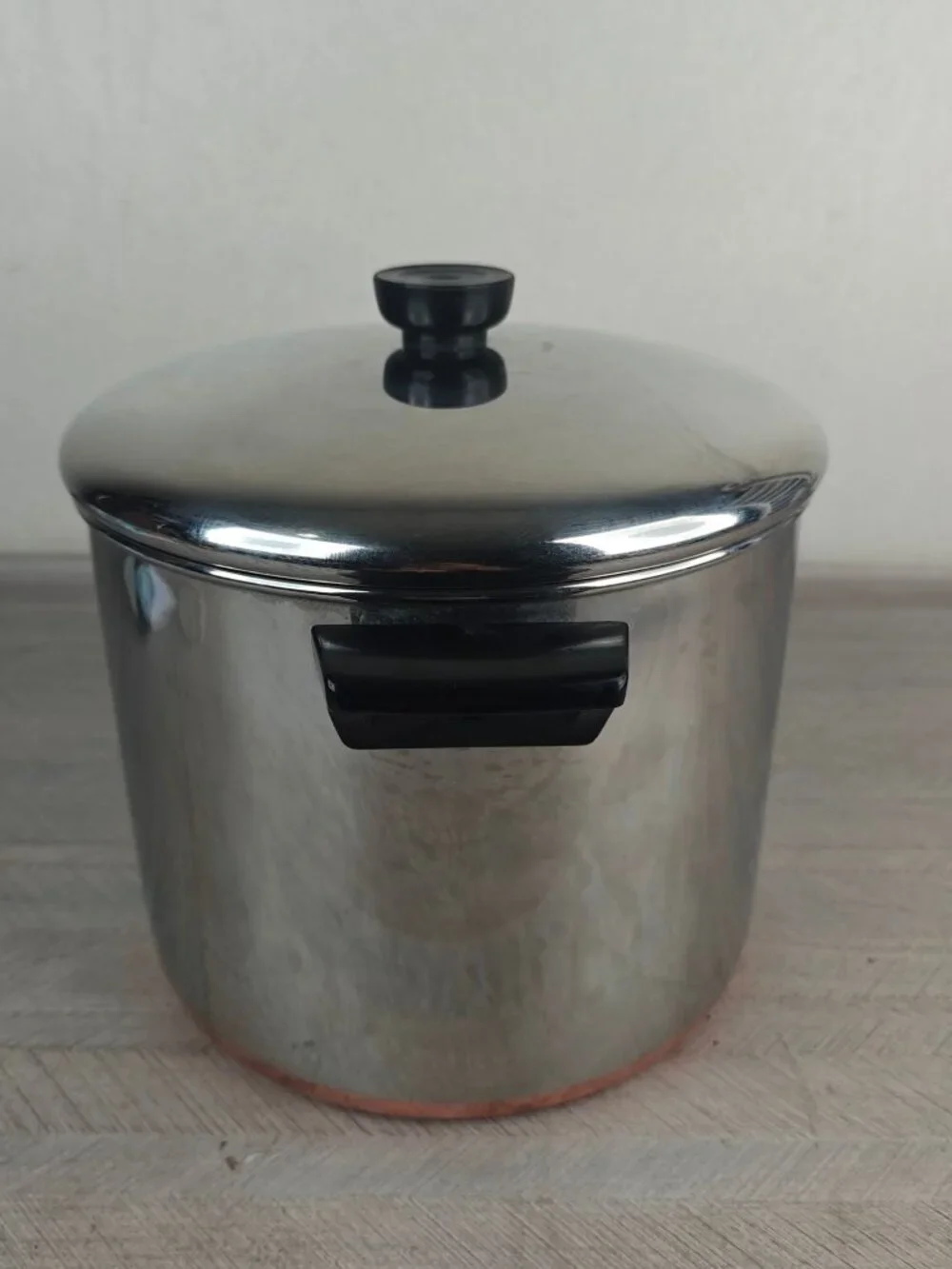 Vintage 1801 Revere Ware 8 Qt Stock Pot Copper Bottom Clinton Illinois USA